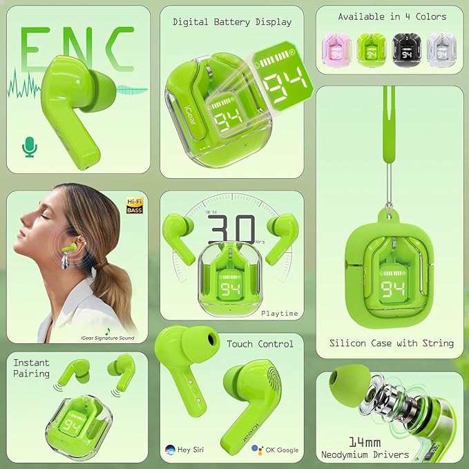 Bluetooth Wireless Earbuds Transparent
